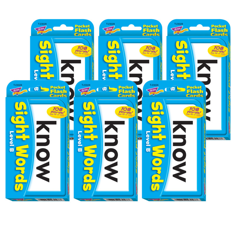 Sight Words – Level B Pocket Flash Cards, 6 Packs