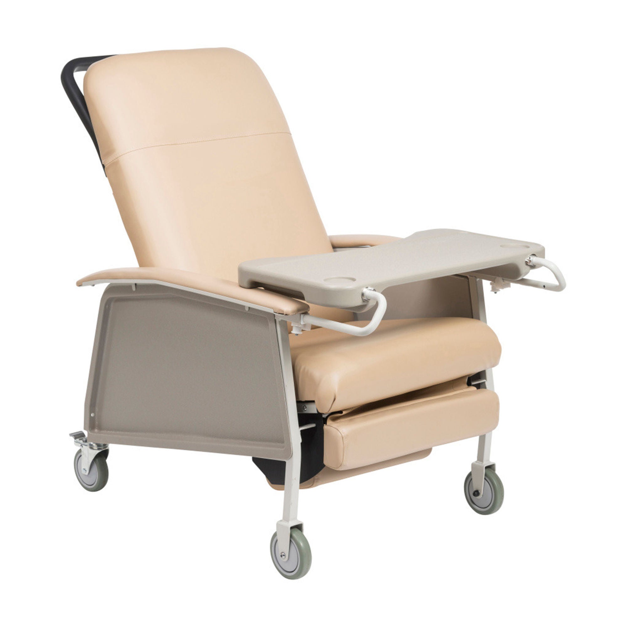 Bariatric Recliner Drive Tan Vinyl 5 Inch Casters 500 lbs. Weight Capacity