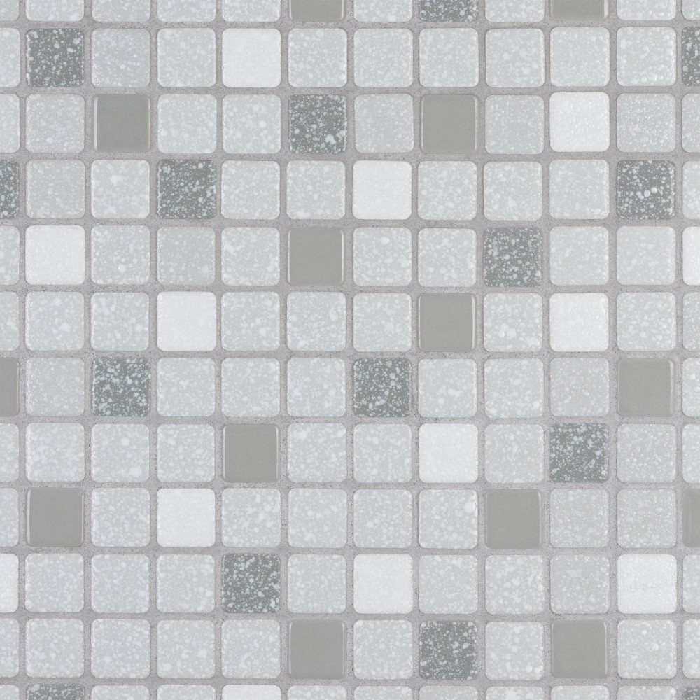 Crystalline Square Grey 12 in. x 12 in. Porcelain Mosaic Tile