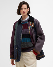 Paul Smith loves Barbour Striped Oversized Bedale Waxed Jacket Stripe