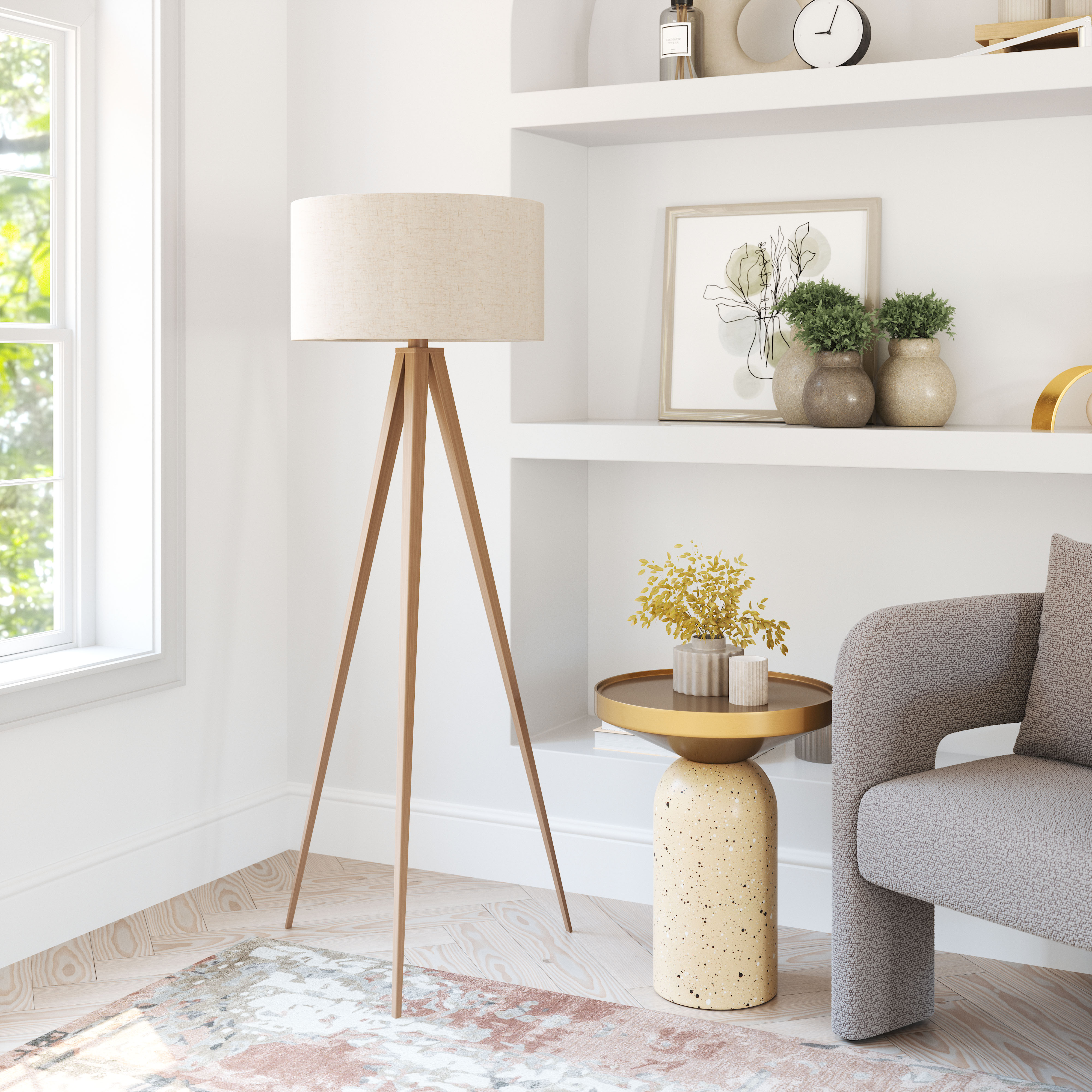 Imperial Floor Lamp Beige & Natural product image