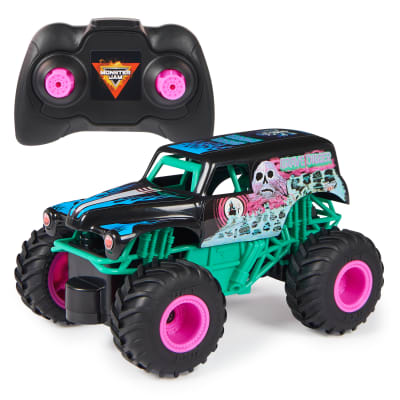 Monster Jam, Official Grave Digger Remote Control Monster Truck 1:24 Scale, 2.4GHz, Nitro Neon Themed, Kids Toys for Boys and Girls Ages 4 and up