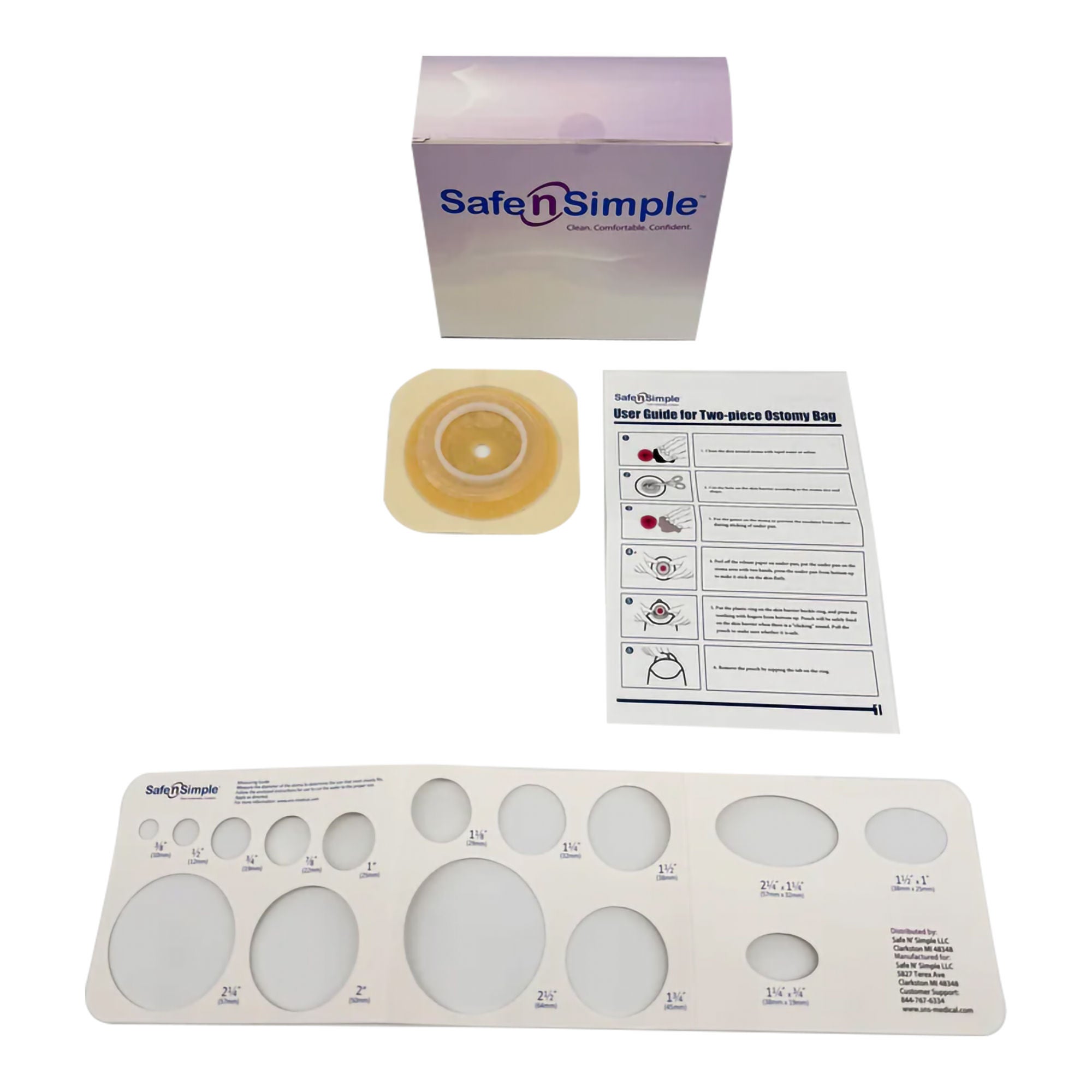 Safe N Simple WAFER, OSTOMY 2PC EXT TAPE COLLAR WHT 1 3/4" (5/BX 8BX/CS)