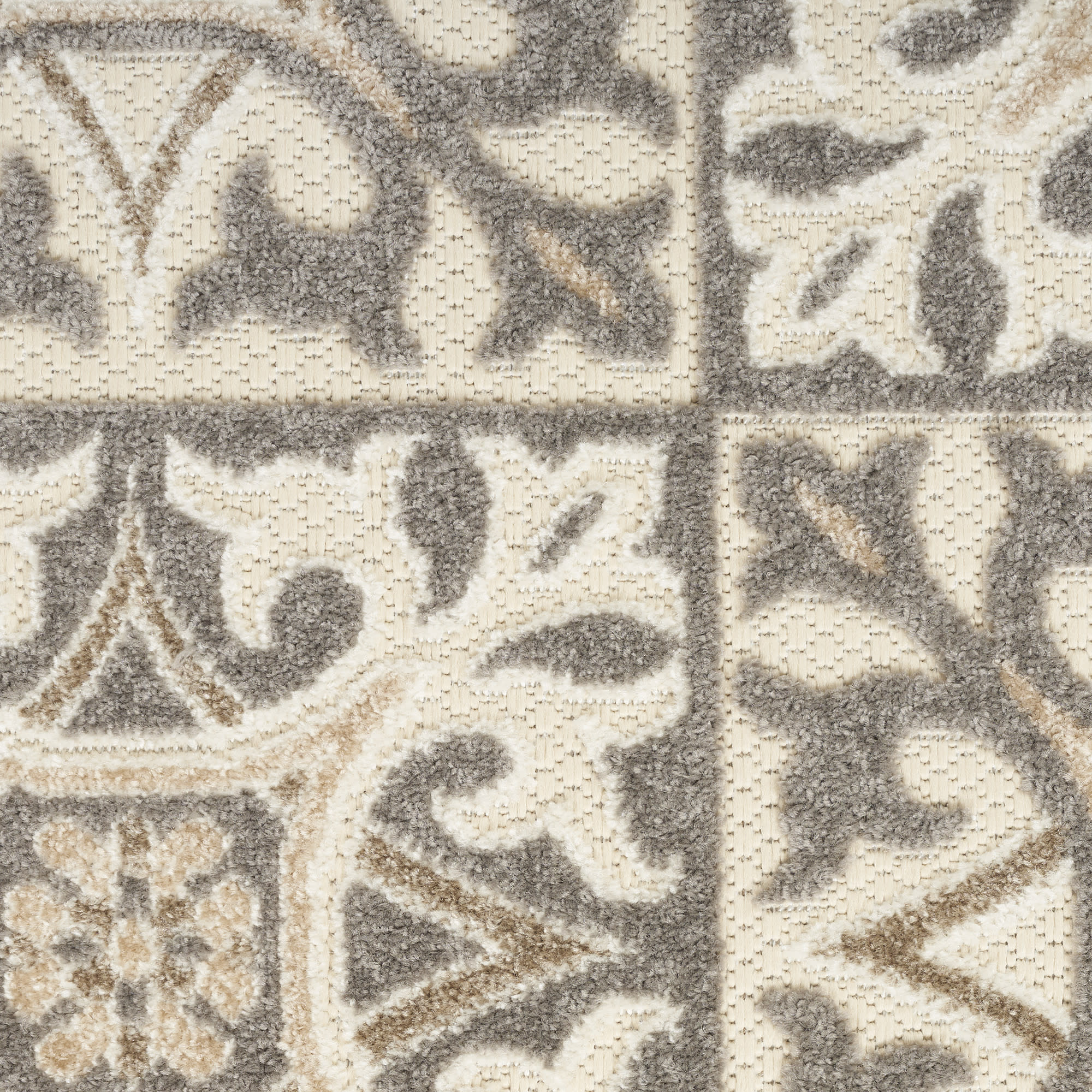Nourison Aloha 9' x 12' Ivory Grey Contemporary Rug