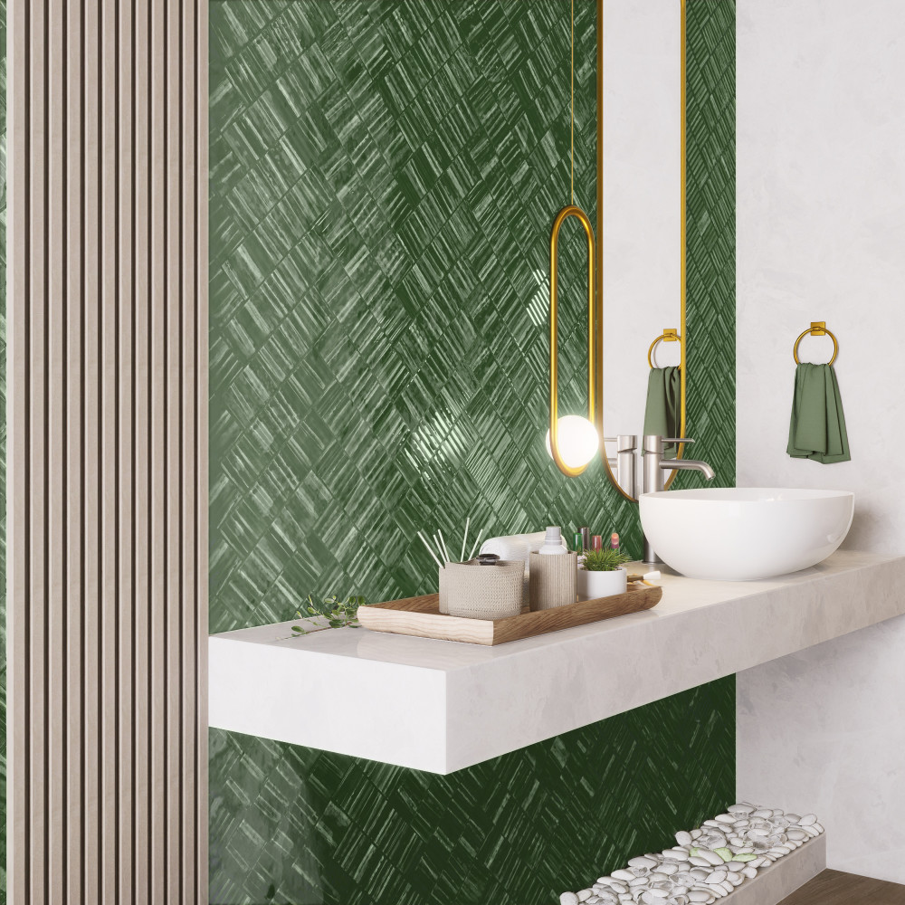 Joliet Prisma Jade 3 in. x 12 in. Ceramic Wall Tile