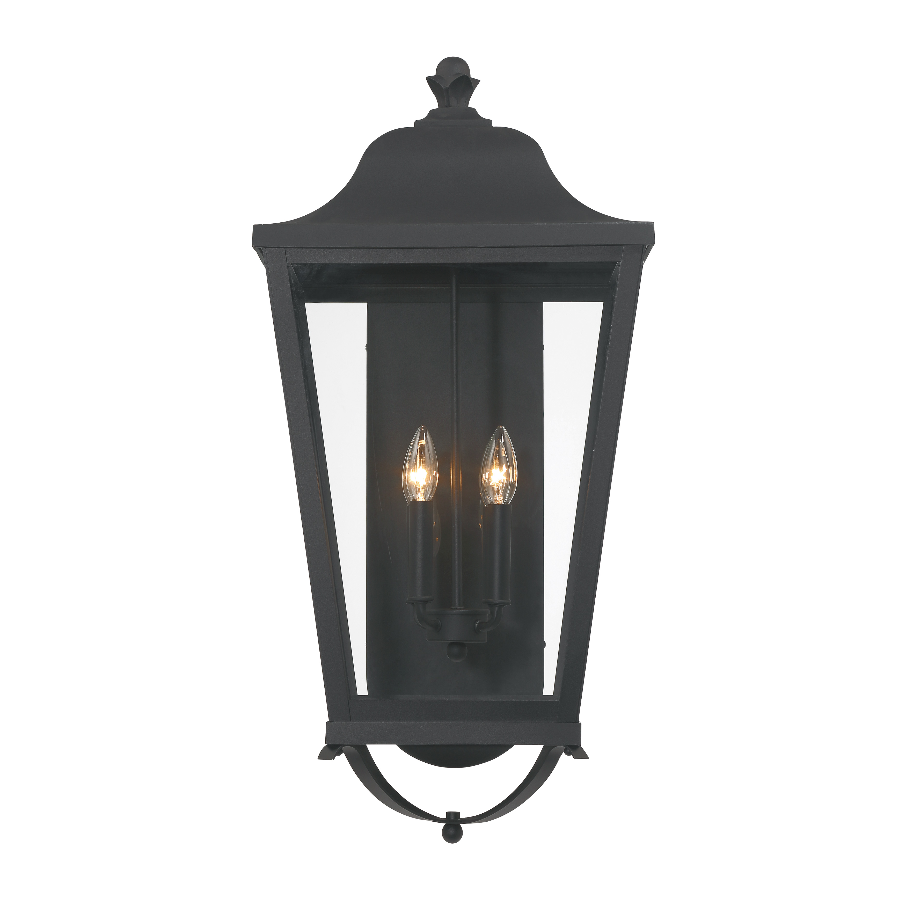 4 Light Outdoor Wall Mount in Sand Coal Finish with Clear Glass - alternate view