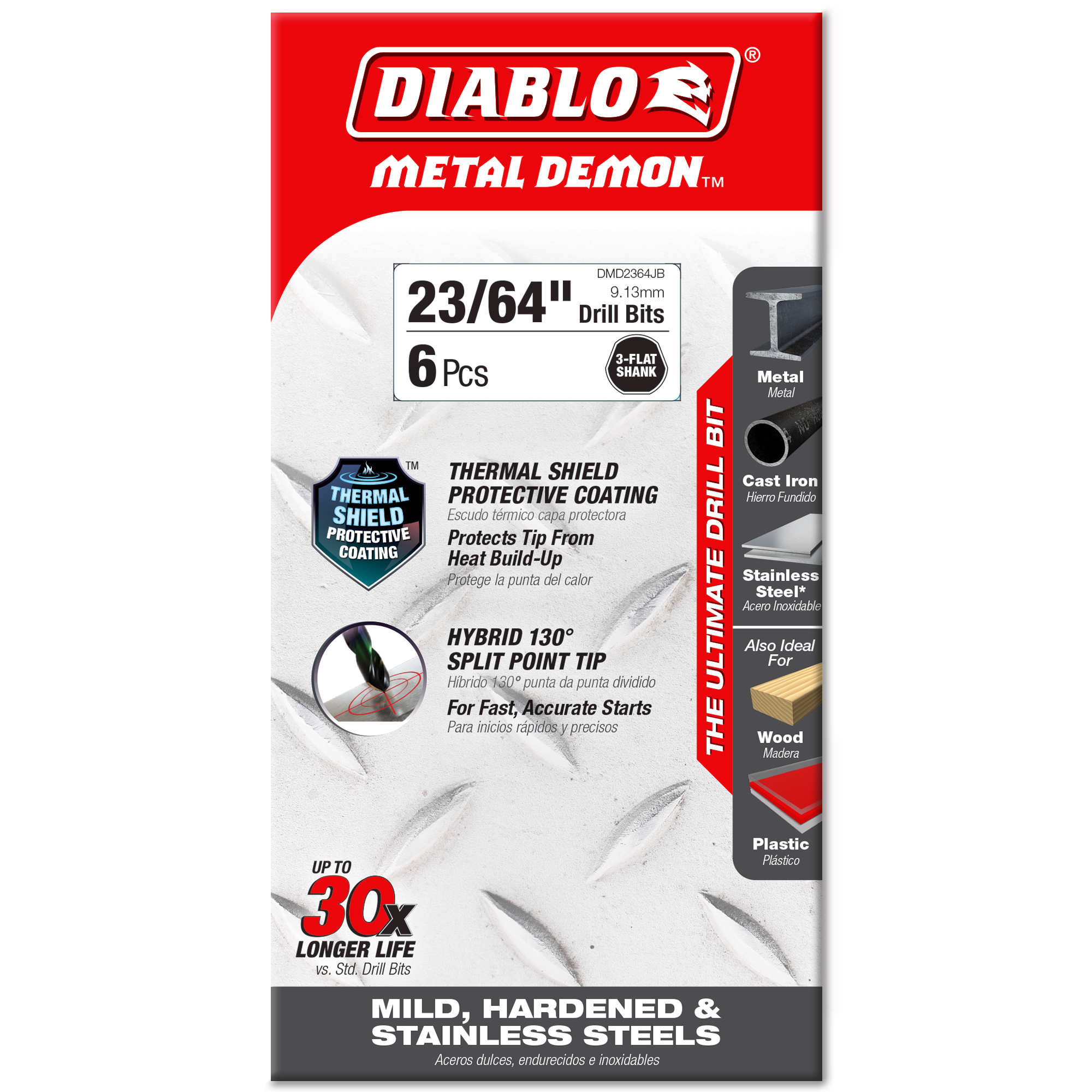 Diablo 23/64 in. Metal Demon Drill Bit for Mild, Hardened and Stainless Steels in its retail packaging, ready for the job box or tool bag