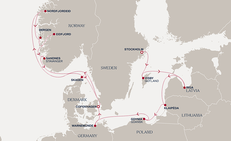 Itinerary map