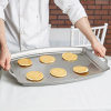 Stainless steel griddle pan for large contoured buffet station
