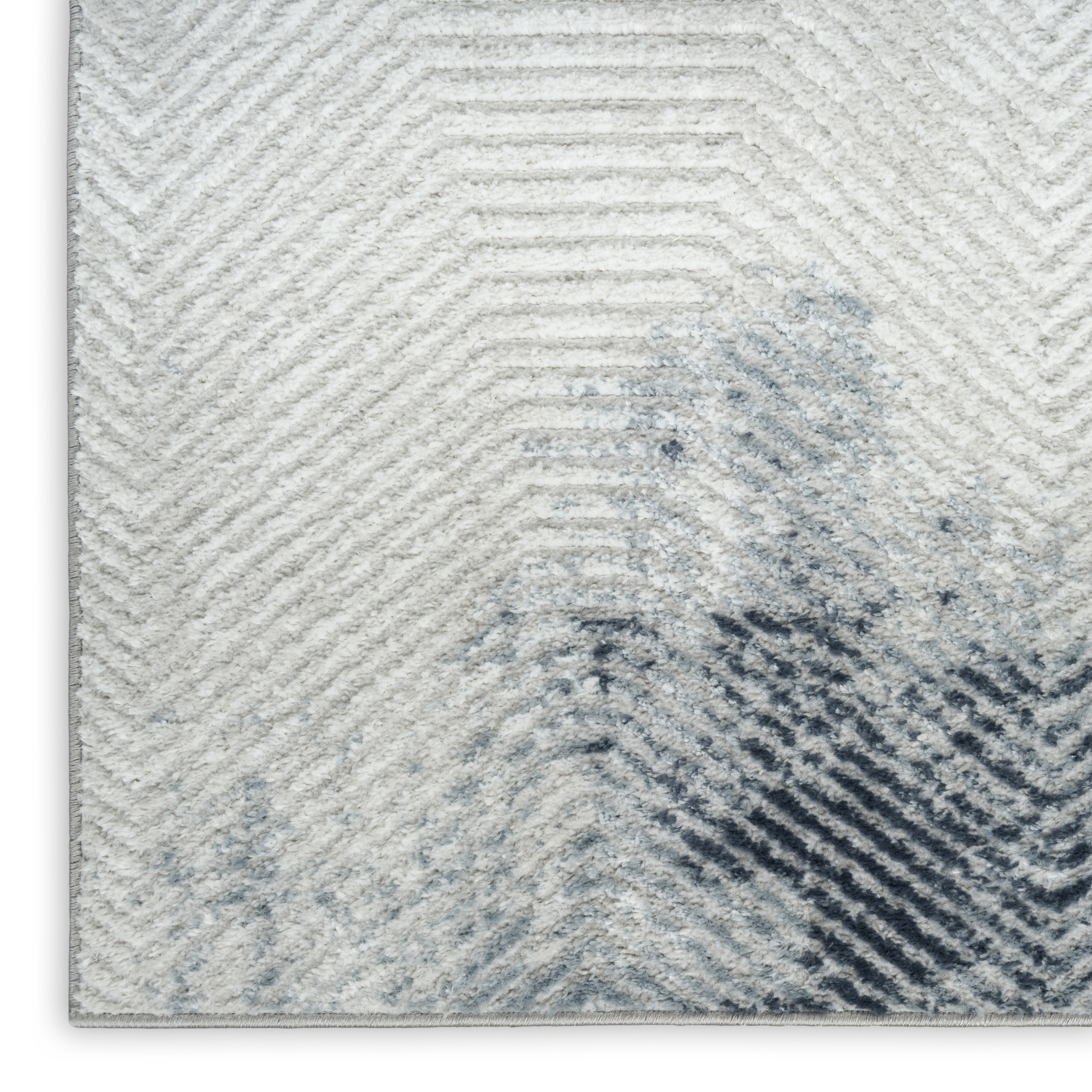 Nourison Dekor 2' x 4' Grey Navy Modern Indoor Rug