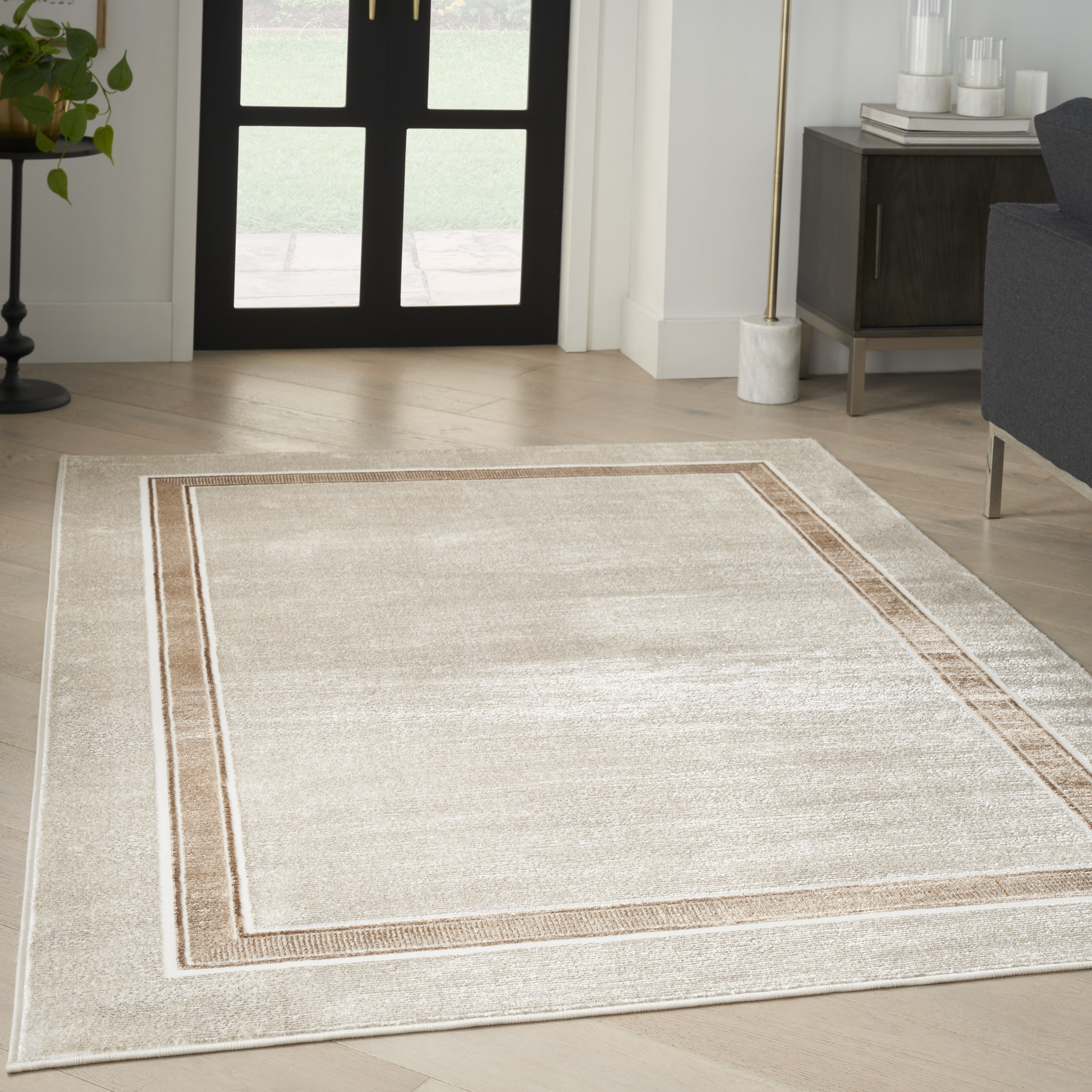 Nourison Glitz 5'3" x 7'3" Ivory Cream Contemporary Indoor Rug