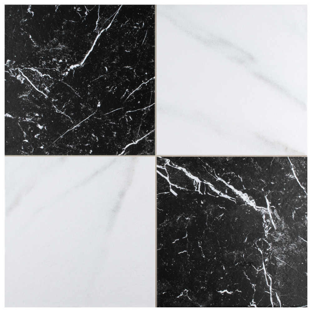 Sample – Merzoni Checker Ruzzini Porcelain Floor and Wall Tile