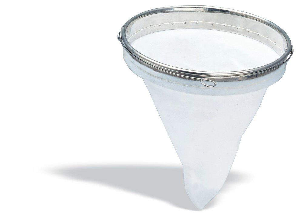 Colador de bayeta de 24 cm con marco de acero inoxidable