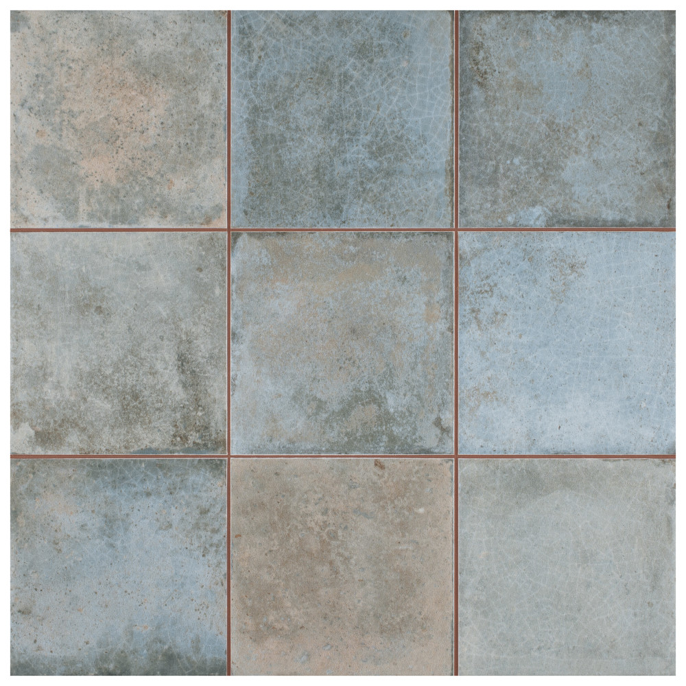Kings Etna Blue 13-1/8 in. x 13-1/8 in. Ceramic Floor and Wall Tile