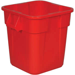 Rubbermaid Commercial, BRUTE®, 28gal, Resin, Red, Square, Receptacle