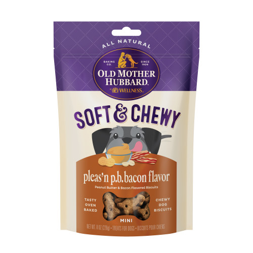 Old Mother Hubbard Soft & Chewy Pleas’N P.B. Bacon Flavor Front packaging