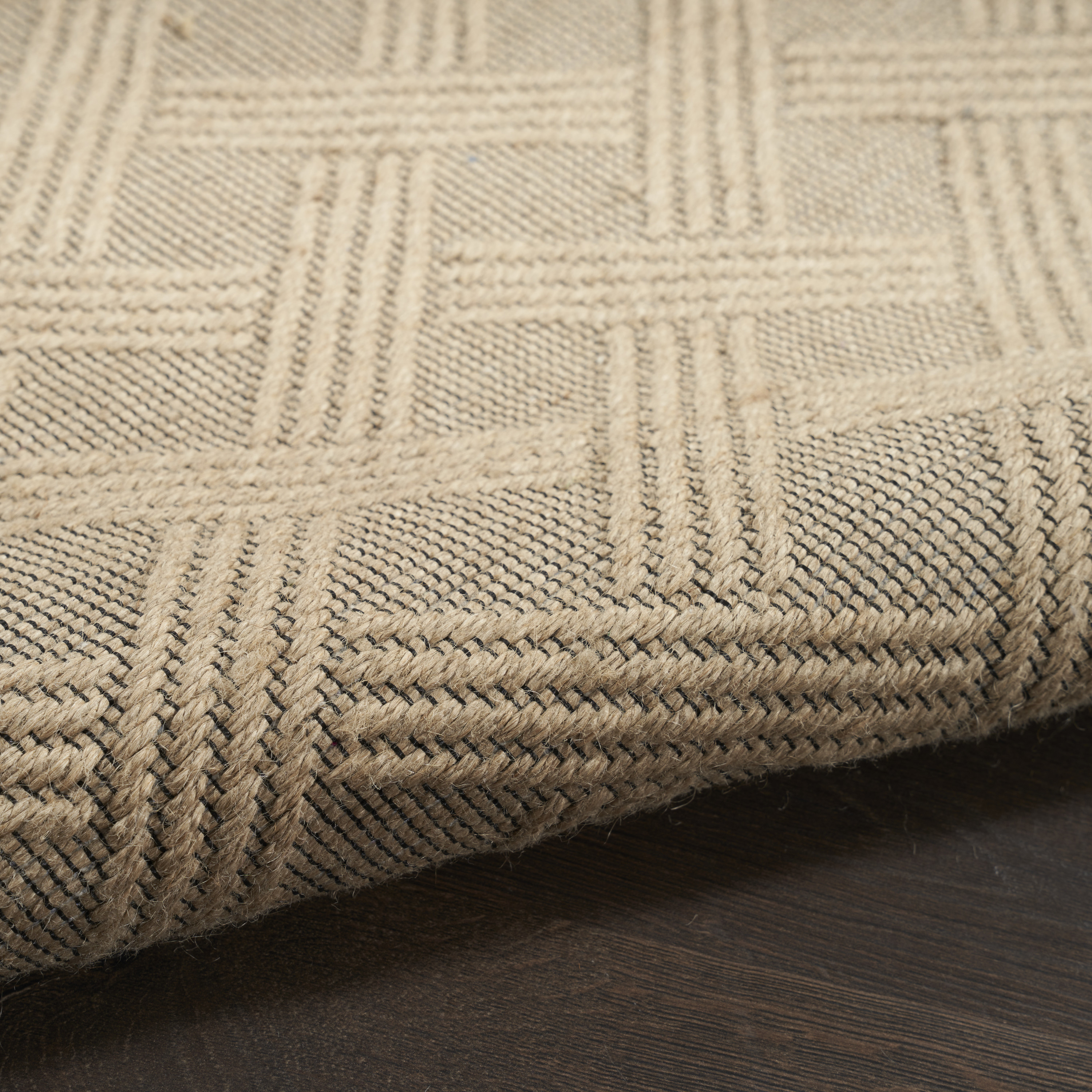 Nourison Washable Jute 3'11" x 5'11" Natural Modern Indoor Rug