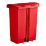 Rubbermaid Commercial, Streamline, Step-On, 8 gal, Resin, Red, Rectangle, Receptacle