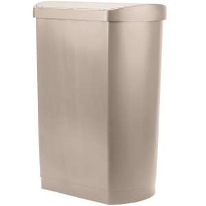 Rubbermaid Commercial, Streamline, Step-On, 18 gal, Resin, Beige, Rectangle, Receptacle