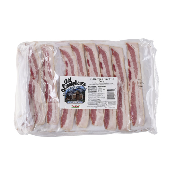 OLD SMOKEHOUSE(r) Bacon, Original, 18/22 slice, 2/10 lb . C1CB - Front Center Inner Pack (Hi Res)