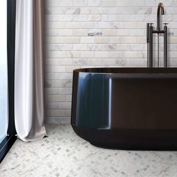 clé calacatta gold | herringbone mosaic sheet 