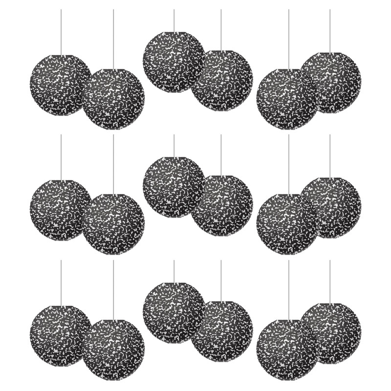 Composition 8" Hanging Paper Lanterns, 6 Per Pack, 3 Packs