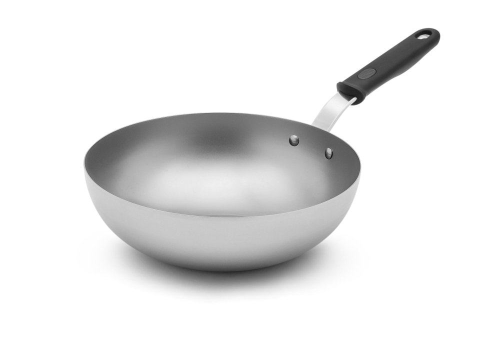 11-inch carbon steel stir-fry pan with silicone handle