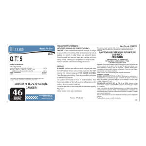 Hillyard, RTU Label for Arsenal 846 Q.T 5