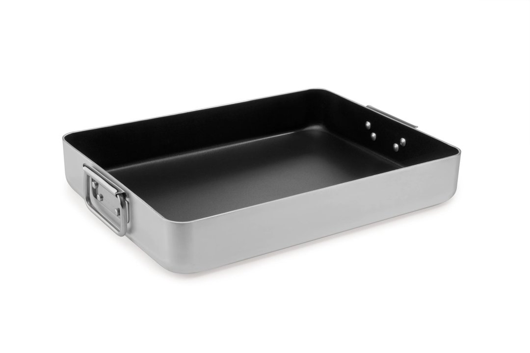 Rustidera de 40 x 30 cm de aluminio con asas móviles y antiadherente