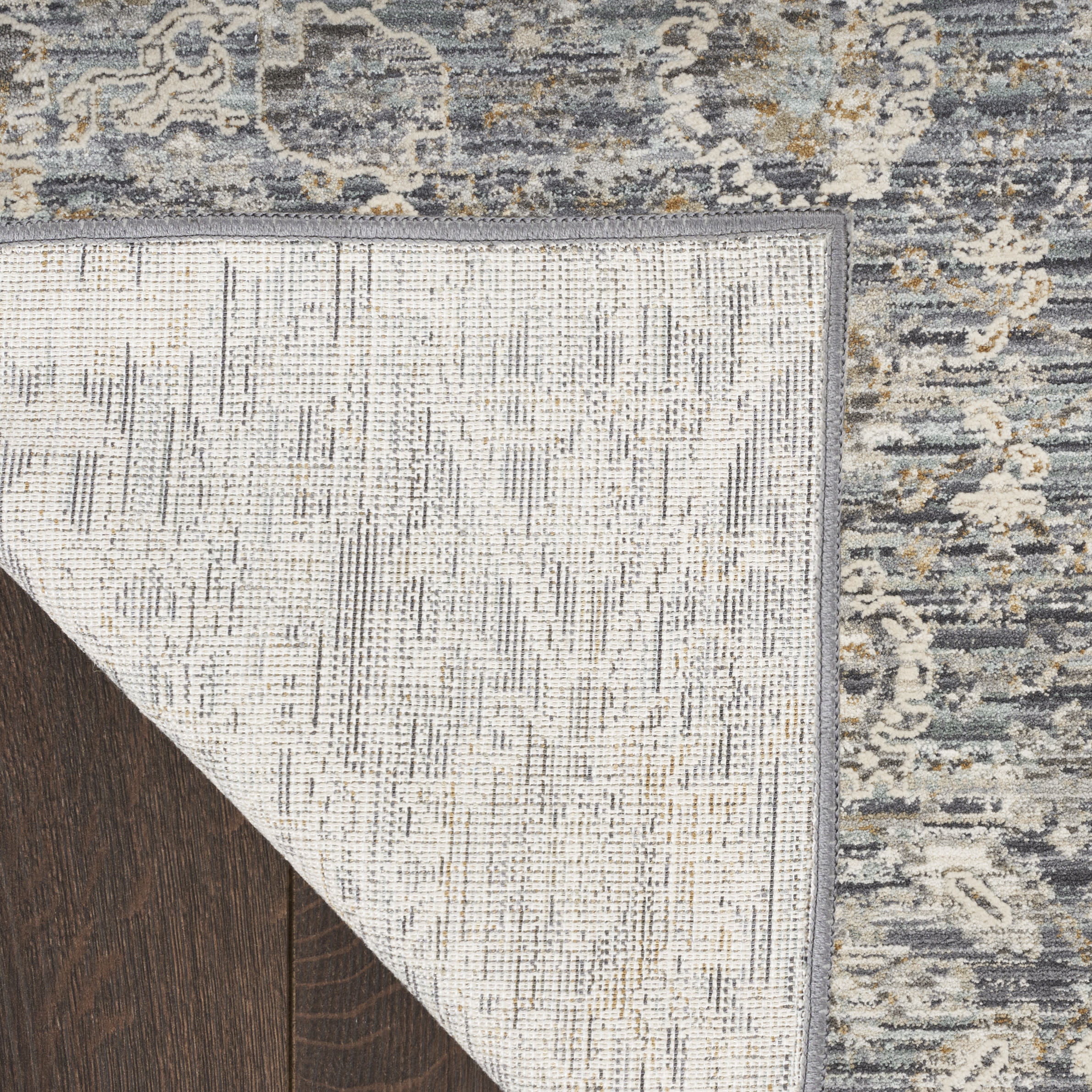 Nourison Lynx 2'3" x 12' Charcoal Vintage Indoor Rug