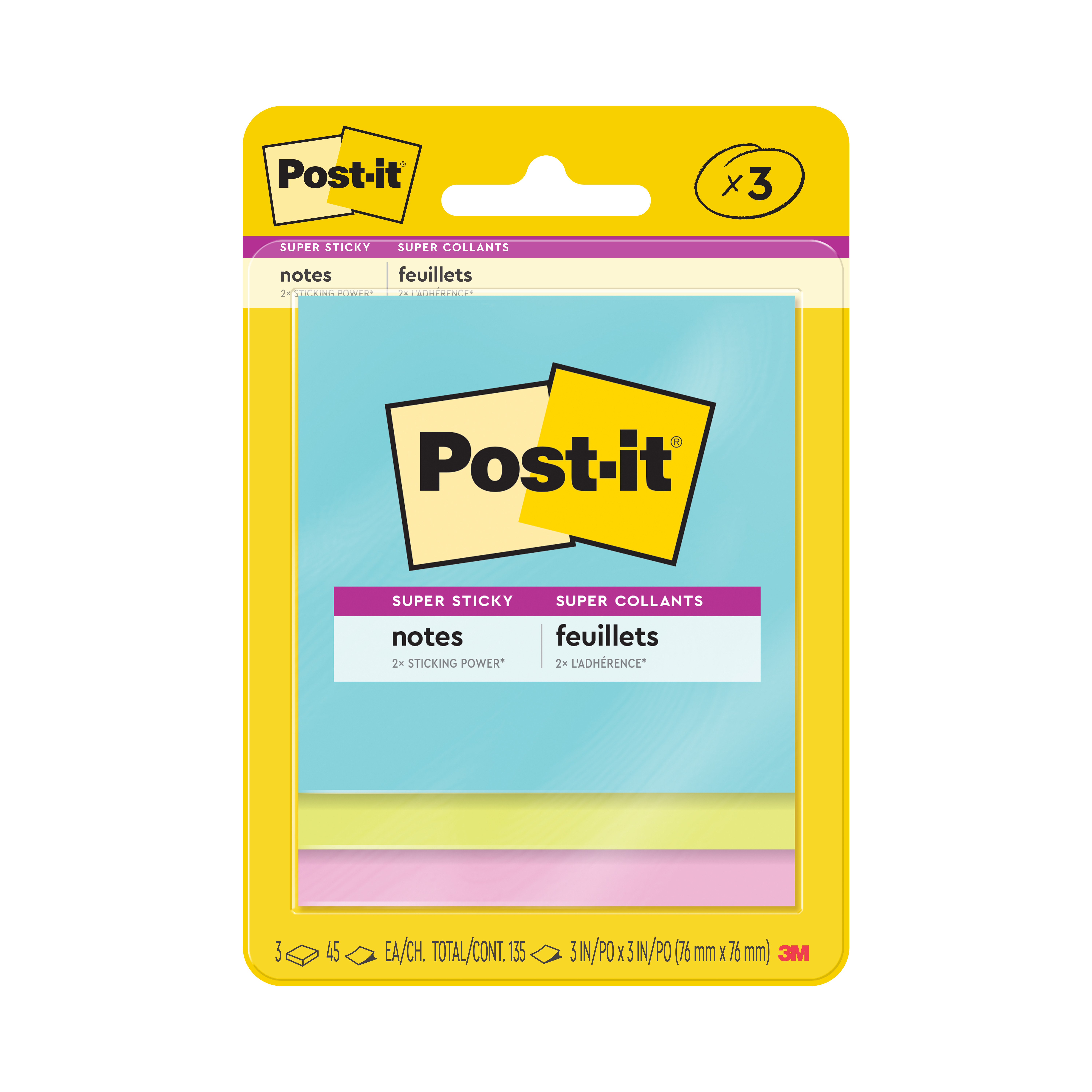 SKU 7100242065 | Post-it® Super Sticky Notes 3321-SSMIA