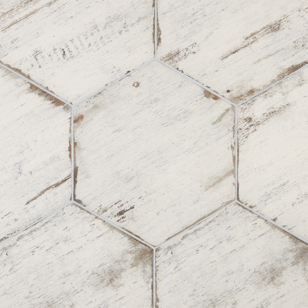 Retro Hex Blanc 14-1/8 in. x 16-1/4 in. Porcelain Floor and Wall Tile