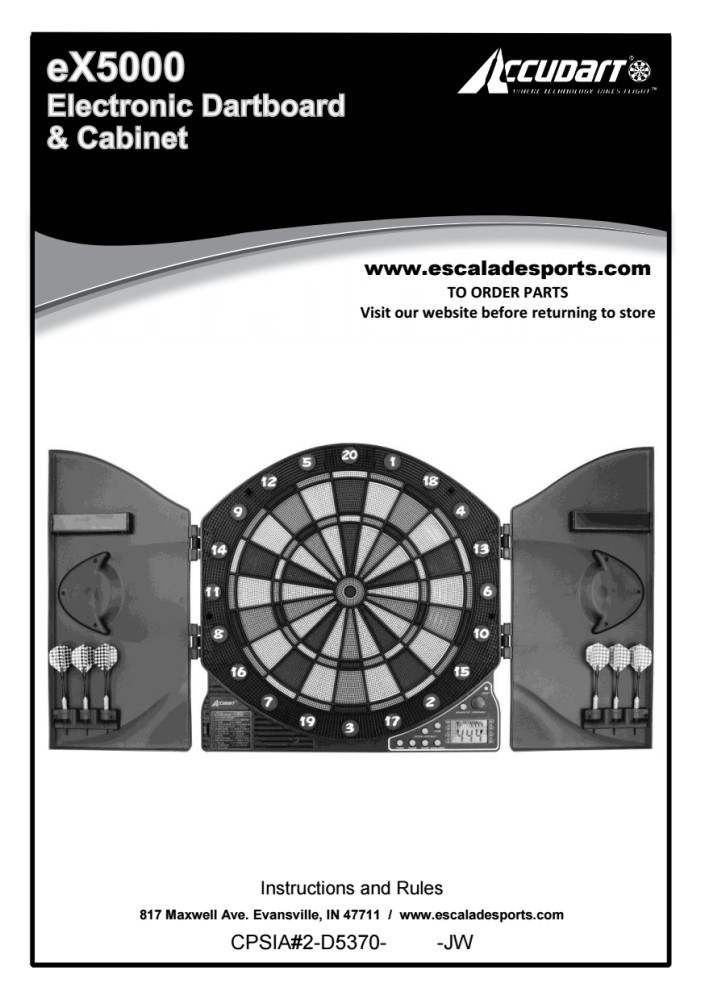 Accudart Electronic Dartboard with 24 Games with LCD Display and