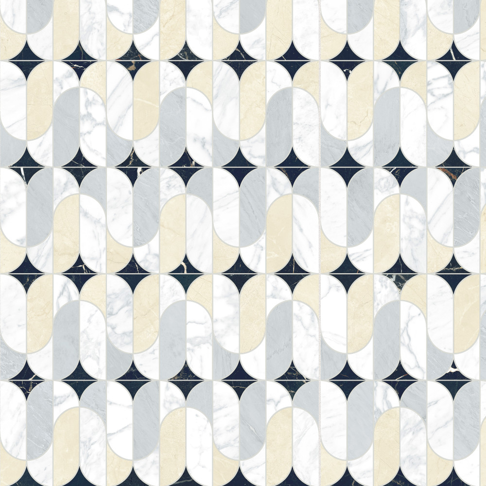 Reve Ovales Deco 23-1/2 in. x 47-1/8 in. Porcelain Floor and Wall Tile