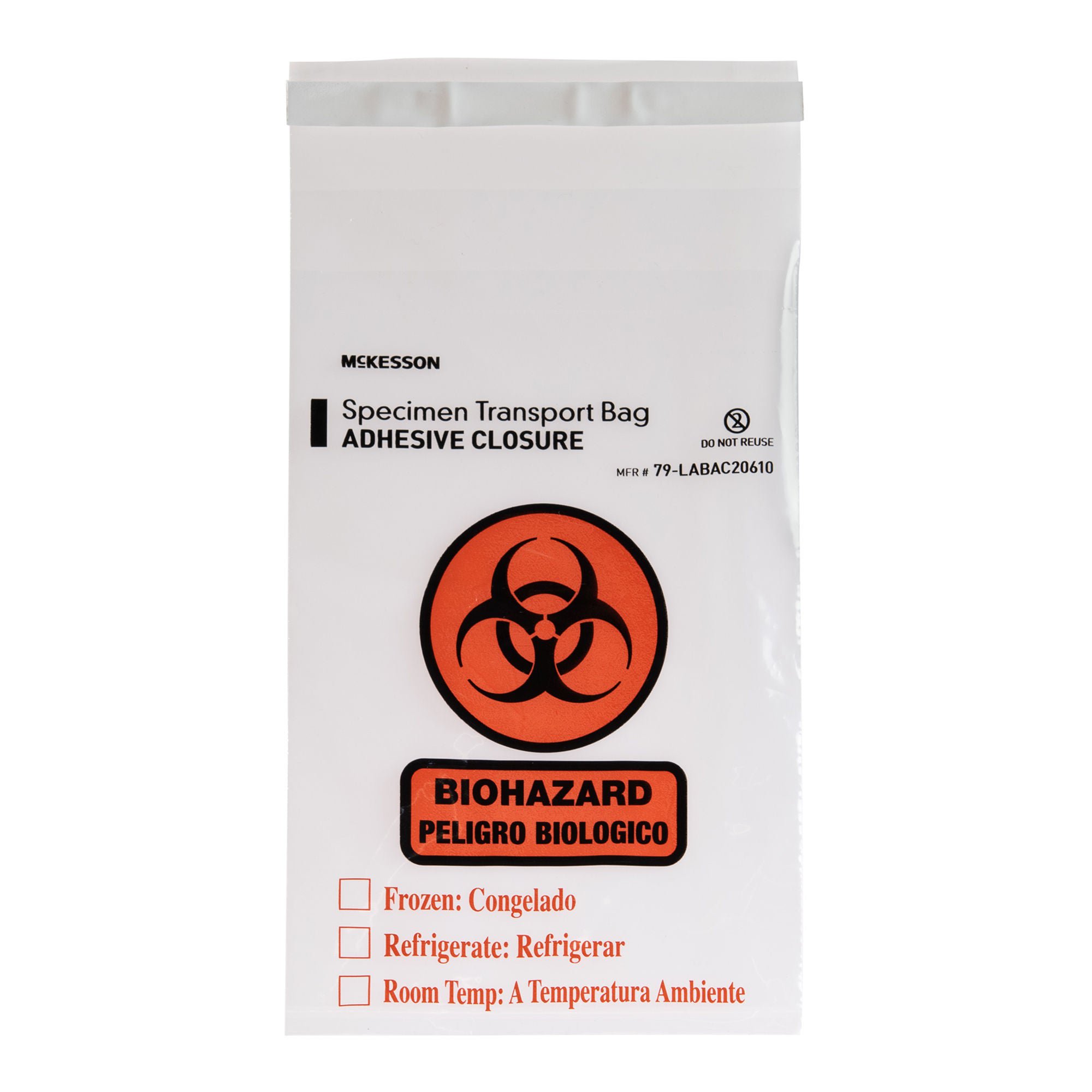 McKesson Specimen Transport Bag, Document Pouch, Adhesive Closure, 6 x 10 Inch