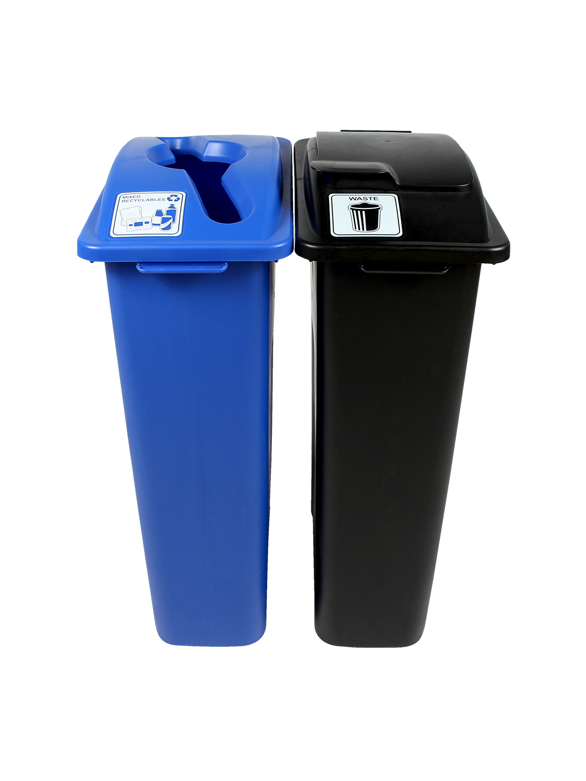WASTE WATCHER – Double – Kit – Mixed Recyclables-Waste – Mixed-Solid Lift – Blue-Black
