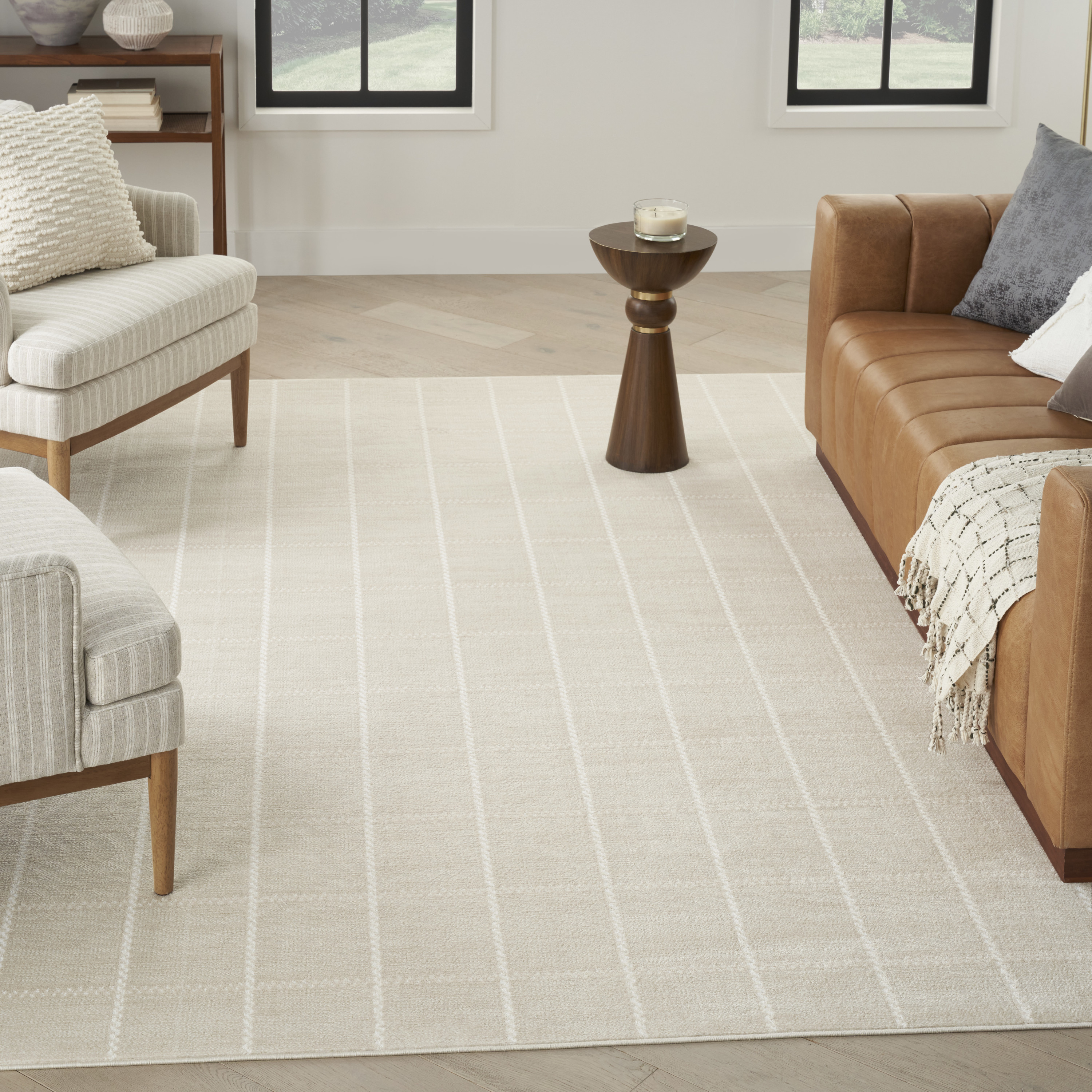 Nourison Serenity Home 9' x 12' Ivory Modern Indoor Rug