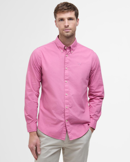 Camicia a maniche lunghe tinta in capo leggermente aderente