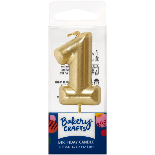 1 Mini Gold Numeral Candles