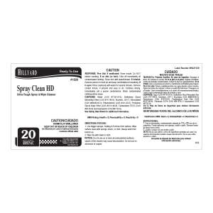 Label RTU 1820 Spray Clean HD