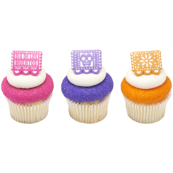 Papel Picado Banner Cupcake Rings