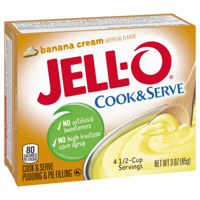 Jell-O Cook & Serve Banana Cream Pudding & Pie Filling, 3 oz Box