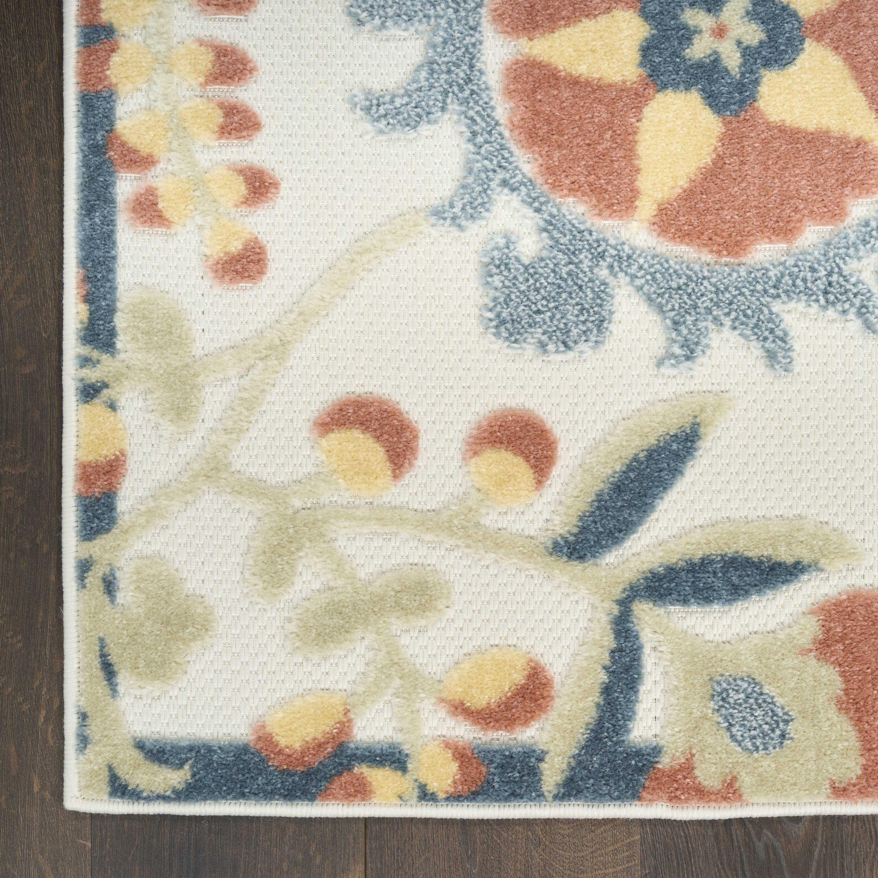 Nourison Aloha 7'10" x 10'6" Grey Multicolor Farmhouse Rug