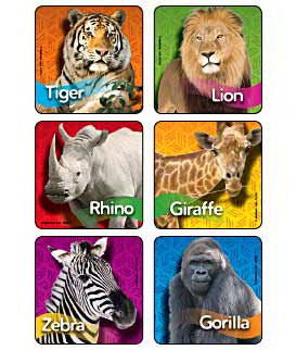 Sticker Kids Love Stickers® 90 per Box Zoo Animal Photos , Assorted 2-1/2 Inch Diameter
