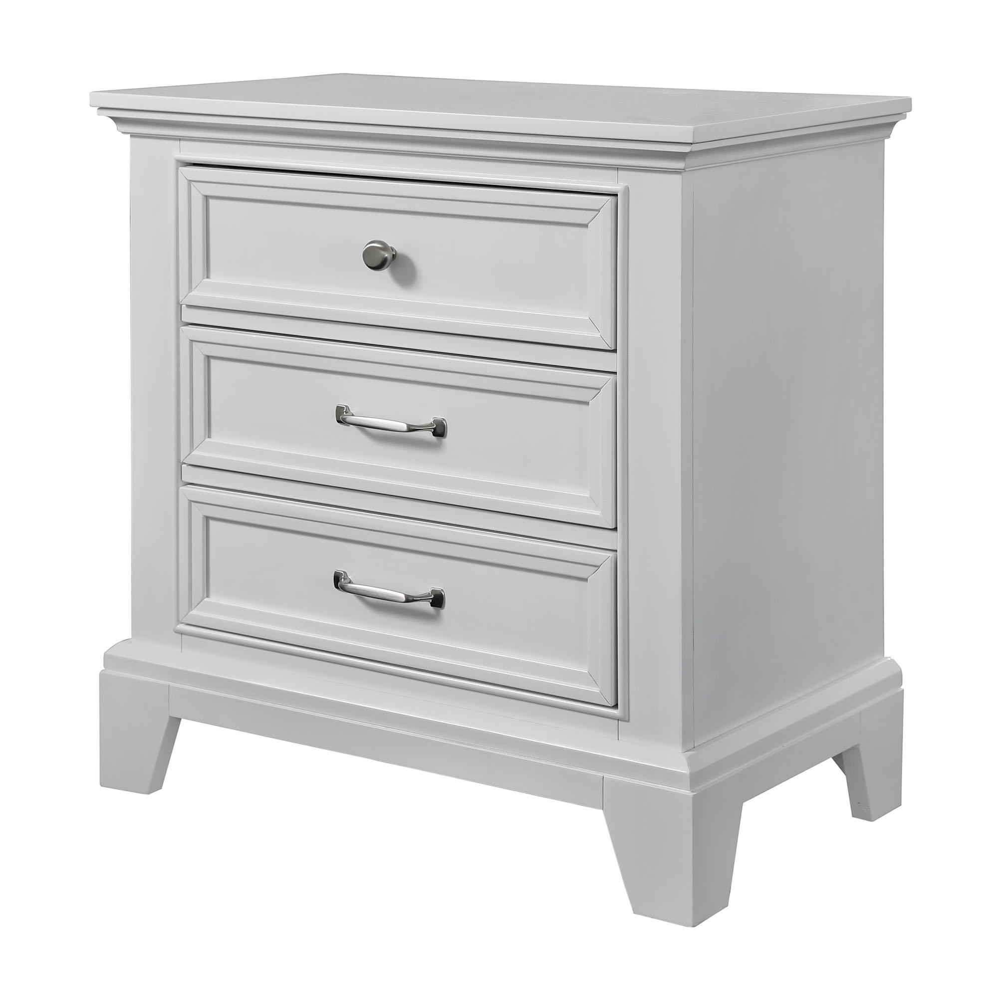 Product image of the  Fulham Bedside Table (3 Drawer), White from Forty Winks