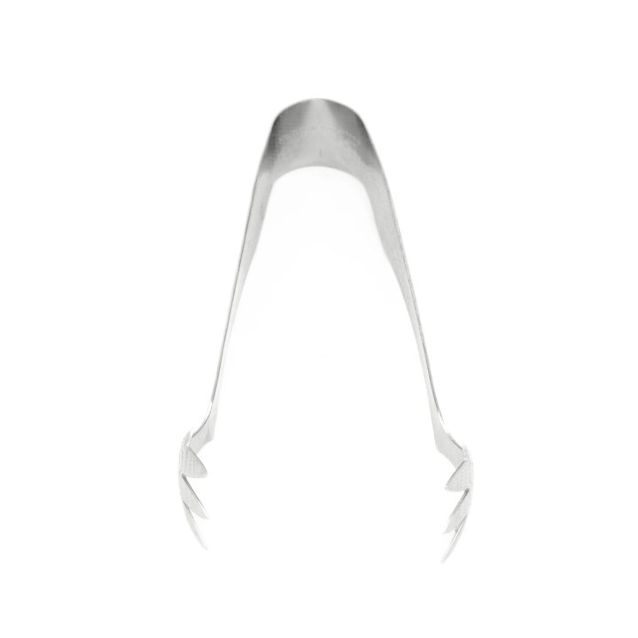 6 ¼-inch stainless steel ice tongs in hammered finish