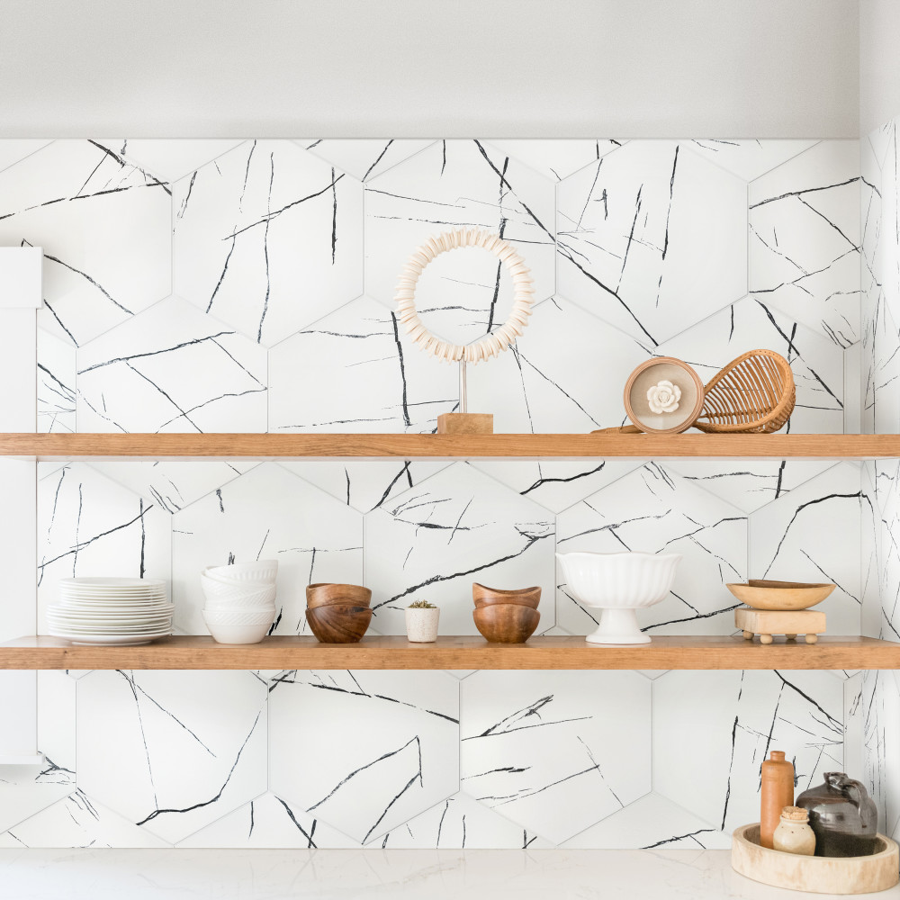 Sample – Visium Hex White Porcelain Floor and Wall Tile
