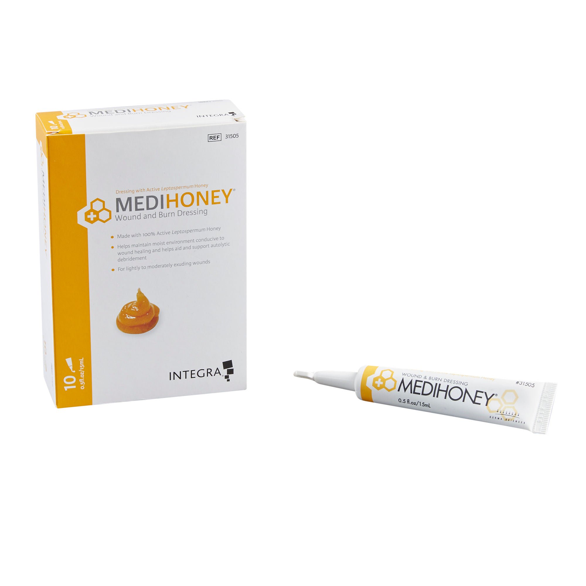Medihoney Wound and Burn Dressing Paste 0.5 oz Tube
