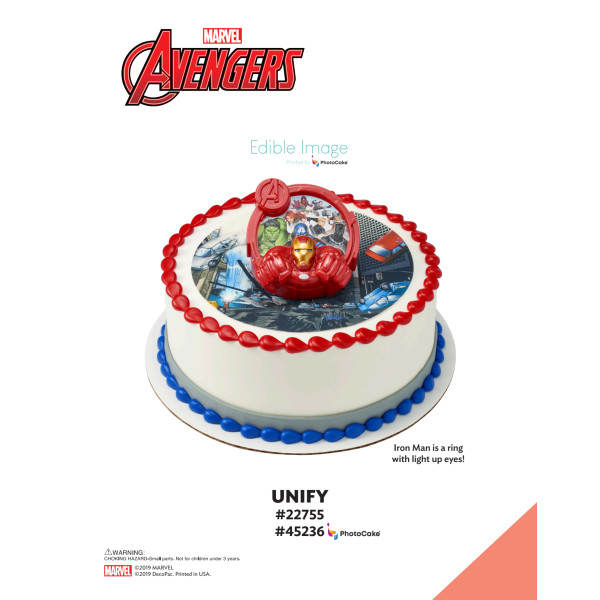MARVEL Avengers Unify The Magic of Cakes® PhotoCake® Enhanced Round Background Page