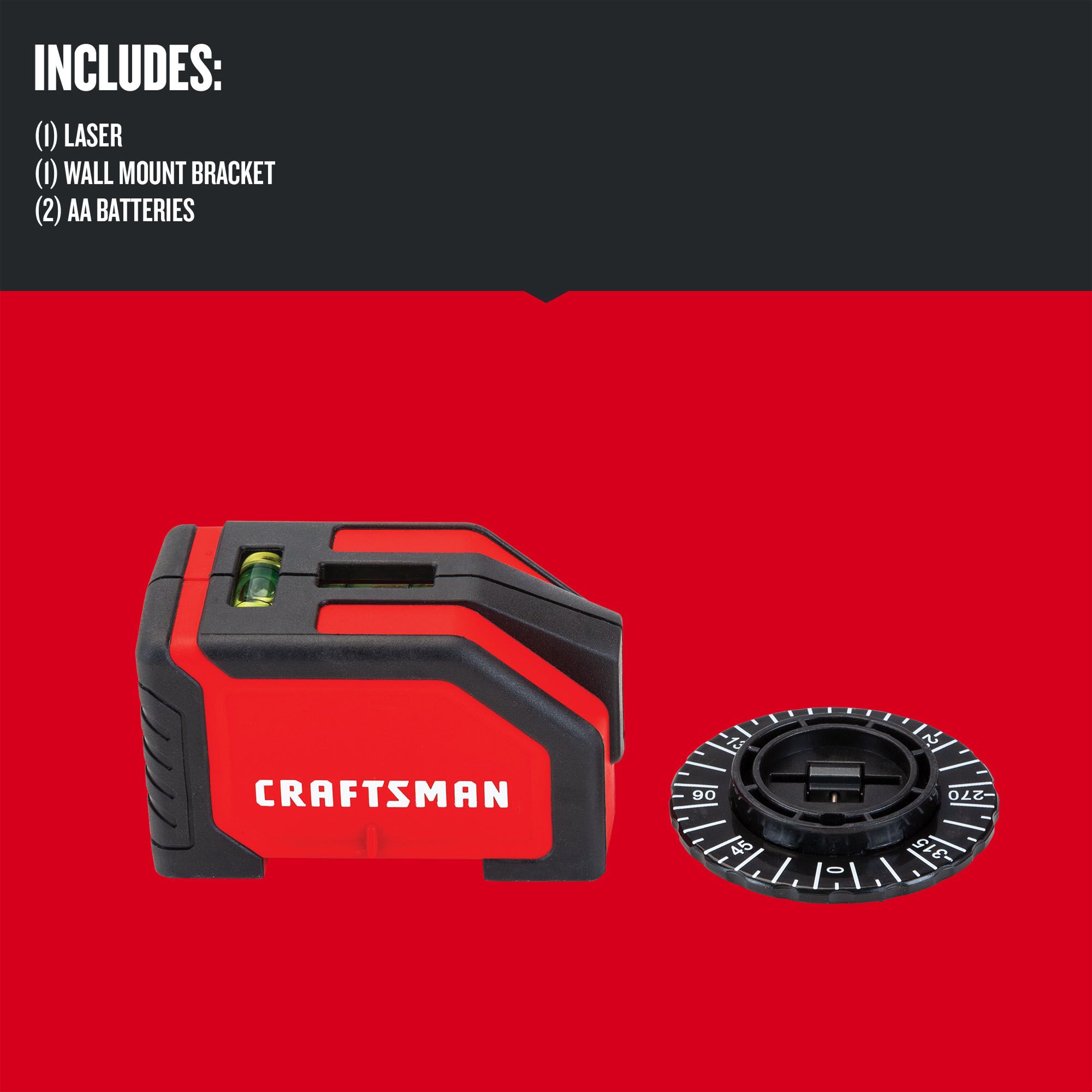 Graphic of CRAFTSMAN Measuring: Laser Level highlighting product features